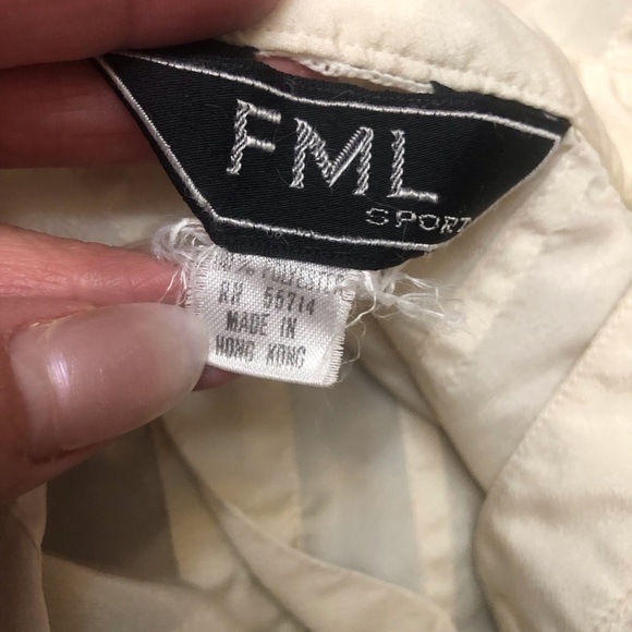 Vintage Candlelight Ivory High Neck Blouse from FML Sport Made in Hong Kong - Picture 12 of 12